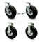 Service Caster 10 Inch Black Pneumatic Wheel Caster Swivel with Brake Swivel Lock 2 Rigid, 2PK SCC-100S3504-PNB-TLB-BSL-2-R-2 - alternate 1
